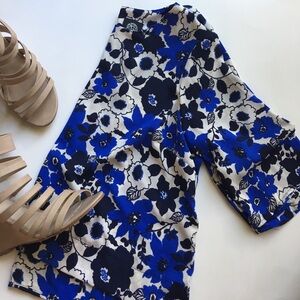 Bobeau cropped floral blouse
